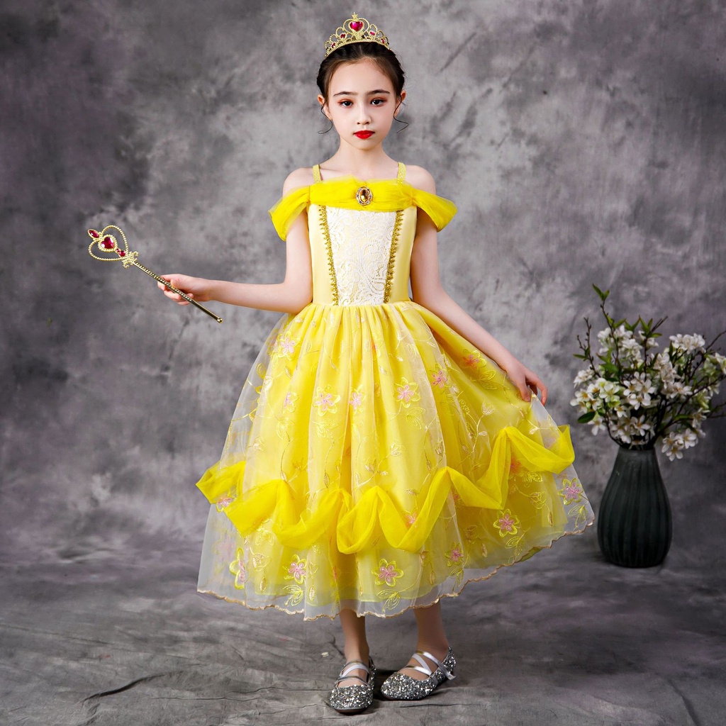 Đầm voan công chúa Elsa cho bé gái dự tiệc đẹp từ 12-30kg hàng Quảng Châu cao cấp