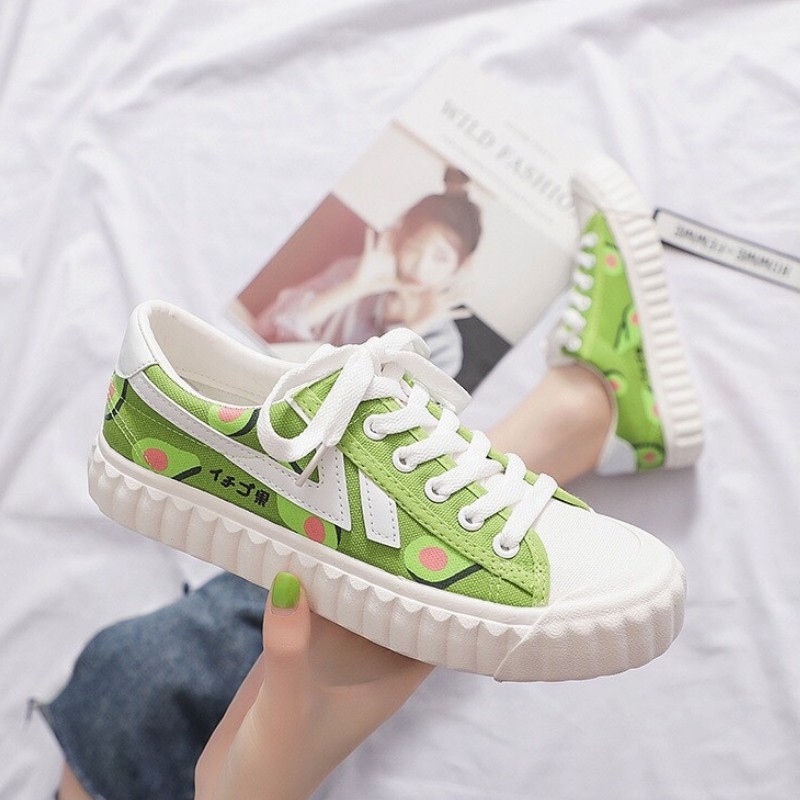 Giày Ulzzang Nữ DVT06 In Hình Cute Dễ Thương Kiểu Dáng Hàn Quốc New