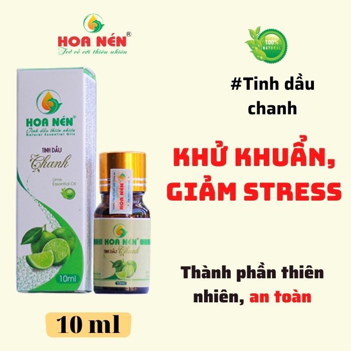 Tinh dầu Chanh nguyên chất 10ml - Hoa Nén - Hương thơm mát, khử mùi, ẩm mốc, đuổi muỗi, côn trùng