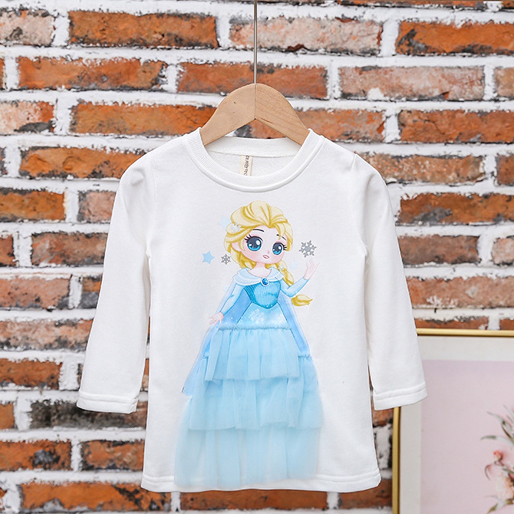 Đầm Công Chúa Tay Dài In Họa Tiết Hoạt Hình Phong Cách Phương Tây Thời Trang Xuân Thu Cho Bé Gái