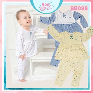 Bộ cho bé dài tay cotton bamboo Bu họa tiết dễ thương Nga Fish BB038