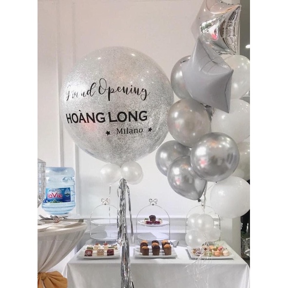 Bóng jumbo bóng trong suốt khổng lồ size 90cm + chữ tên theo yêu cầu