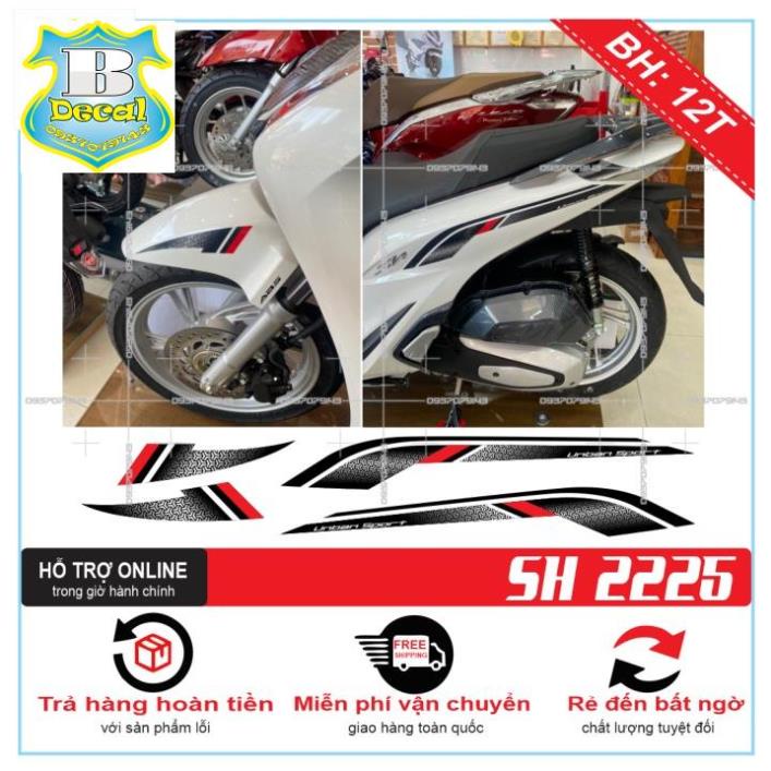 ( Quí khách vui lòng mang ra tiệm cho thợ dán ) Tem SH 2020 ĐỎ ĐEN DÁN XE TRẮNG 1 [Bi Decal]