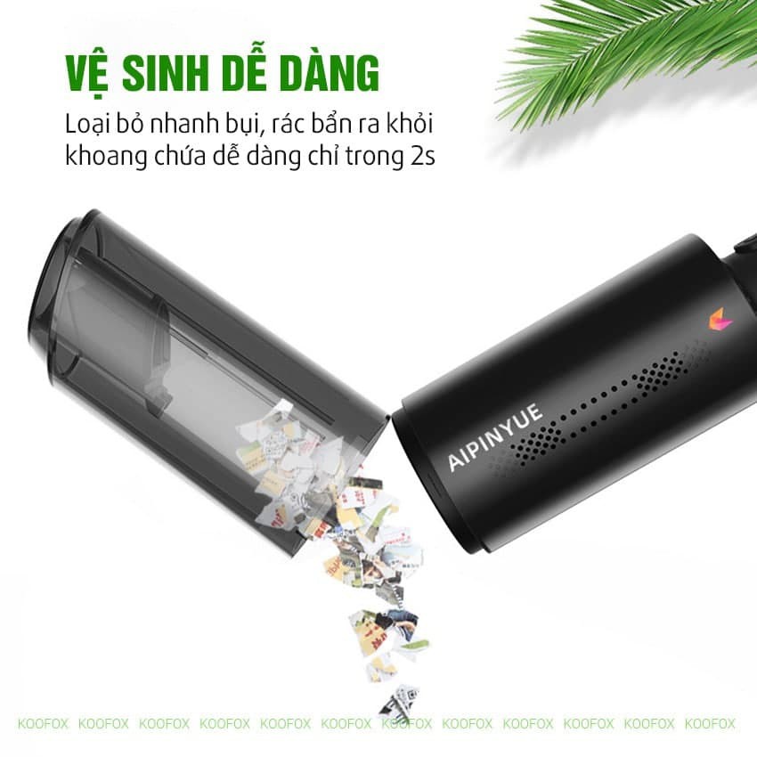 Máy hút bụi giường nệm sạc pin không dây YOICE AIPINYUE công suất 120W, lực hút: 6000PA siêu mạnh - hút được bụi mịn