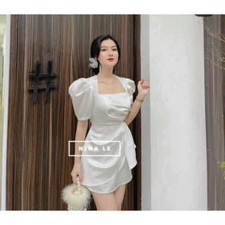 ĐẦM TRẮNG CỔ U VẠT XÉO
