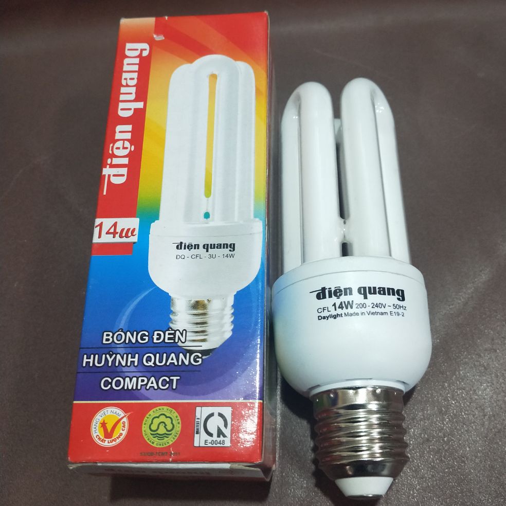[ CHÍNH HÃNG ] Bóng đèn U compact Điện Quang 14W, đèn chiếu sáng U PhiLip 18W