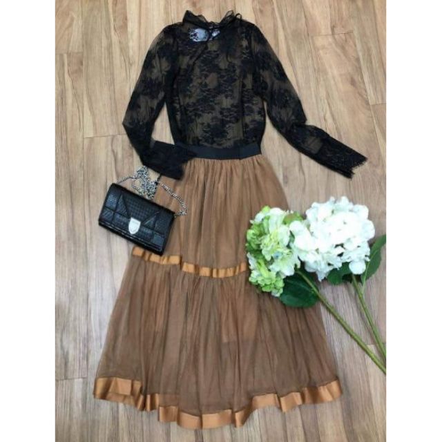 Chân váy ren + nhung cao cấp cực đẹp mới về thêm (ảnh thật sp kiểu này shop em chỉ #180k mà shop khác đang bán 280k