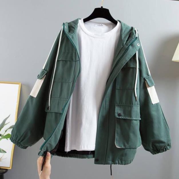 ÁO KHOÁC KAKI - ÁO JACKET BOMBER PHỐI 6 TÚI  ྇