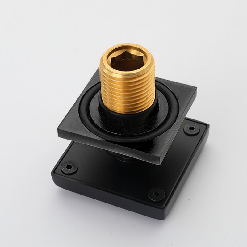 1 Vòi Hoa Sen Hình Vuông Bằng Đồng Thau Màu Đen Cho rome 2 Inch