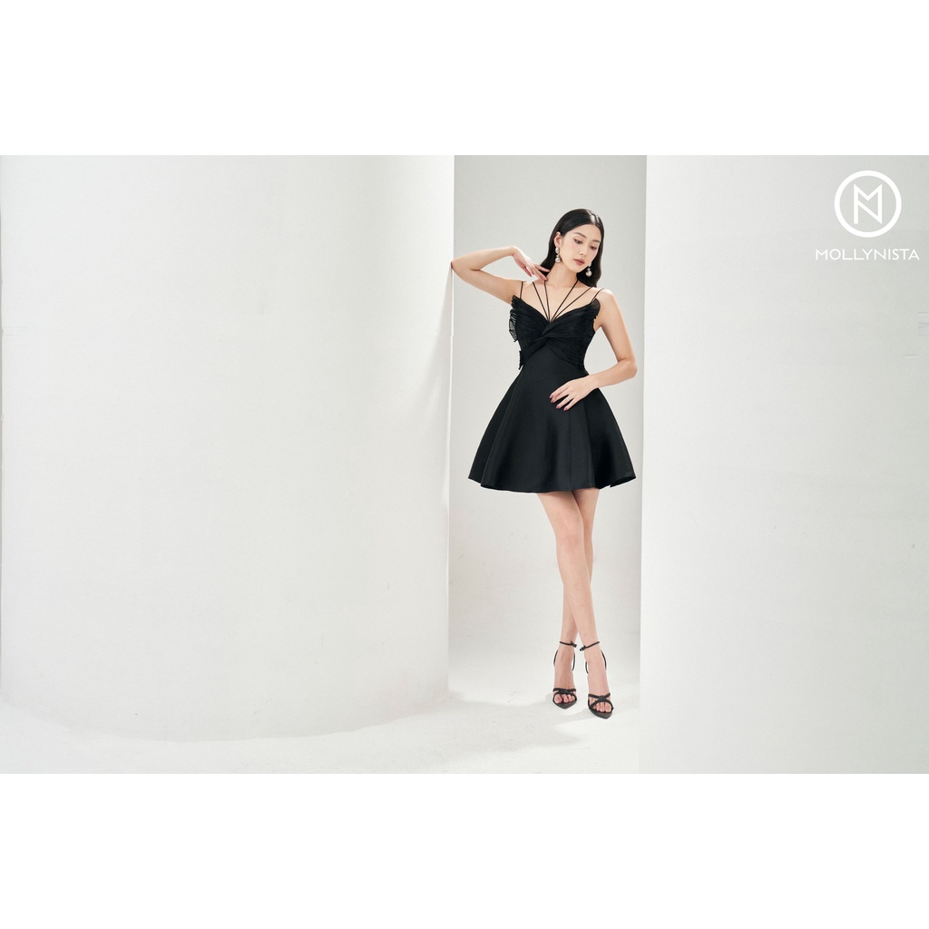 MOLLYNISTA - Đầm Stella xoắn dập ly quyến rũ nữ tính thiết kế cao cấp đi chơi đi tiệc gợi cảm