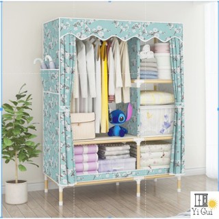 Tủ quần áo 2 buồng 5 ngăn size 1m khung gỗ cao cấp