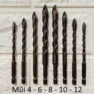 Mũi khoan đa năng bê tông , khoan gạch men chuôi lục giác phi 4,6,8,10