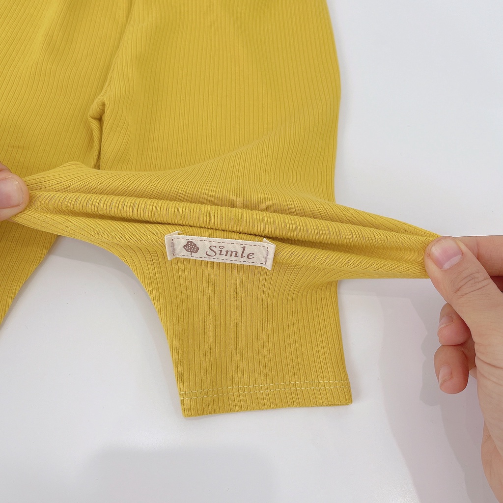 Combo 4 quần legging bé gái vải tăm dư đẹp, set 4 quần tăm giao màu ngẫu nhiên