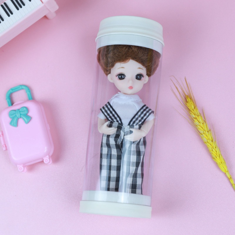 Búp Bê BJDs 16cm Có Khớp Chuyển Động Mắt To 3D Dễ Thương