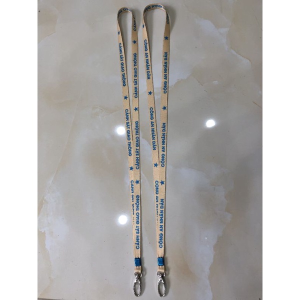 Dây đeo còi, đeo thẻ vải satin in chữ 2 mặt