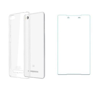 Bộ Ốp lưng silicon Xiaomi Mi4C (Trắng) + Kính cường lực 2.5 D