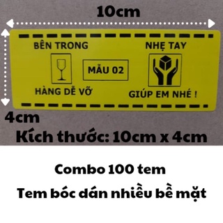 100 Tem dán cảnh báo hàng dễ vỡ, hàng thủy tinh
