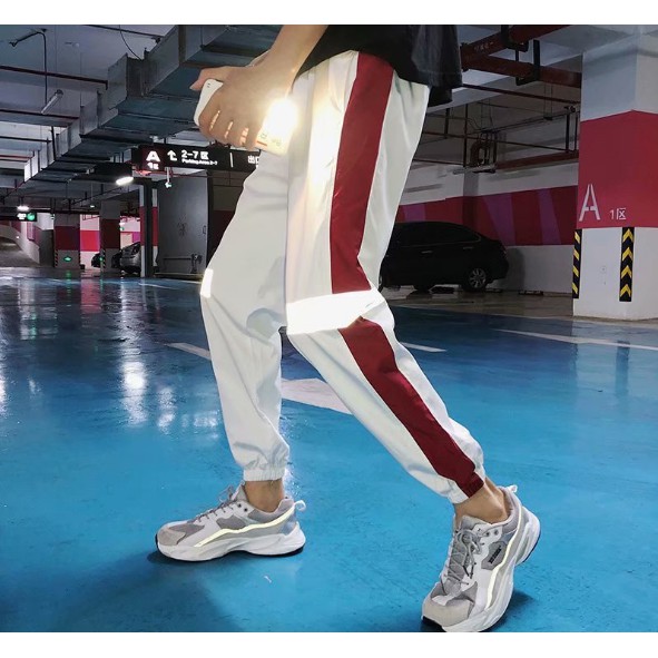 Quần Jogger Thun Thể Thao Viền Phản Quang Unisex