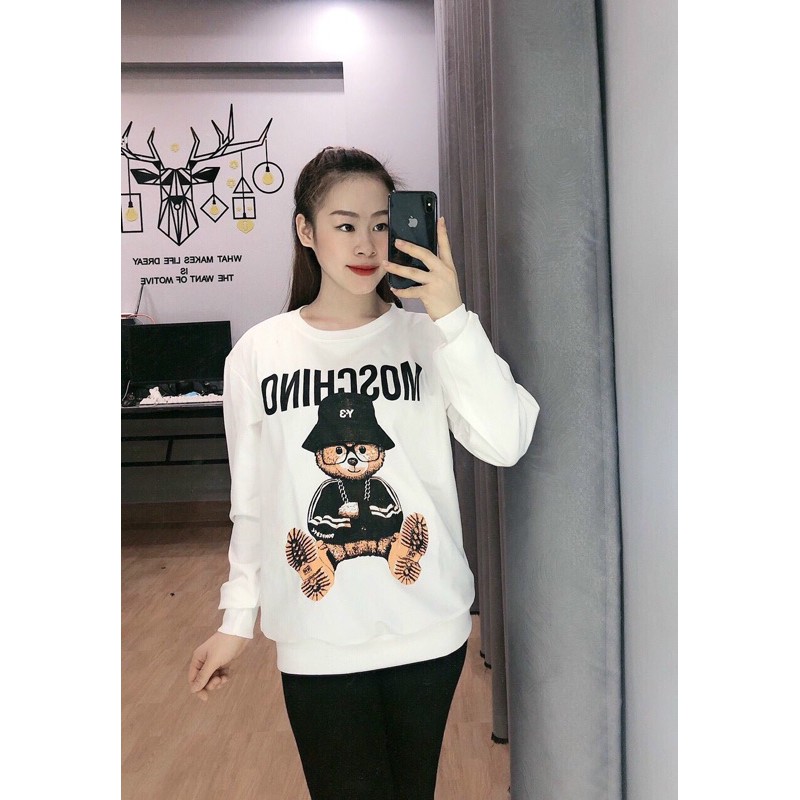 Áo sweater nỉ dày tay thun dài tay đôi nhóm form rộng style