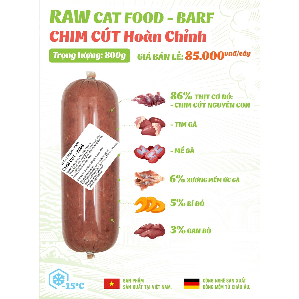 Thịt tươi raw dog cấp đông cho chó