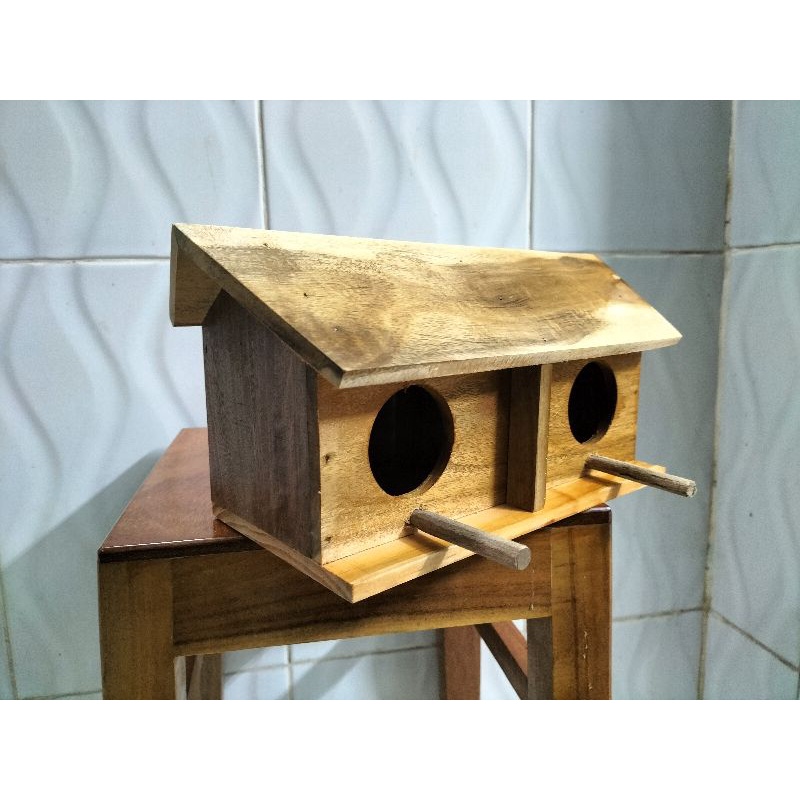 Tổ chim gỗ tổ đẻ các dòng chim nhỏ, tổ chim trang trí aviary  kích thước 30cmx13cmx14cm