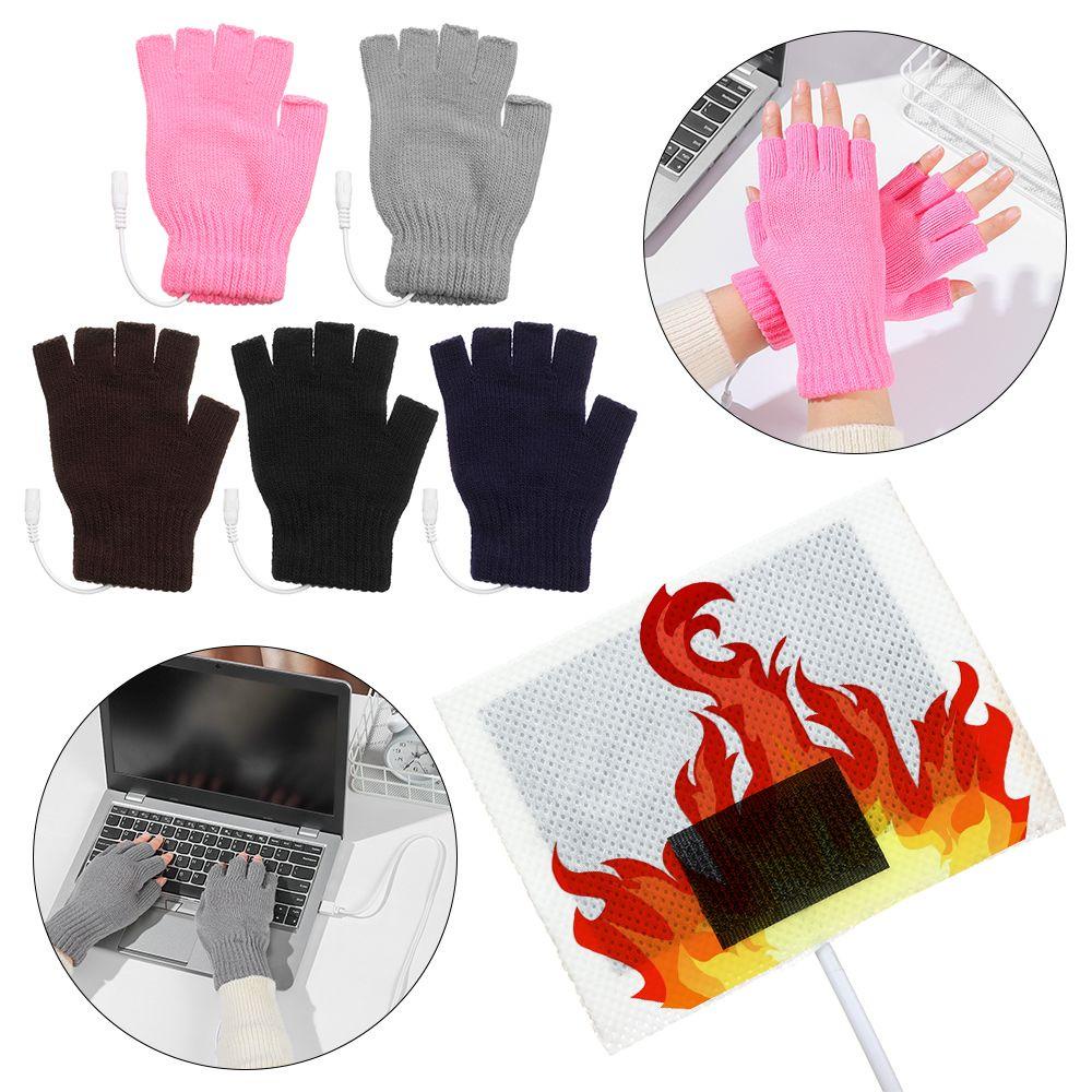 Găng Tay Sưởi Ấm Chạy Điện USB Màu Sắc Tinh Khiết Có Thể Sạc Lại