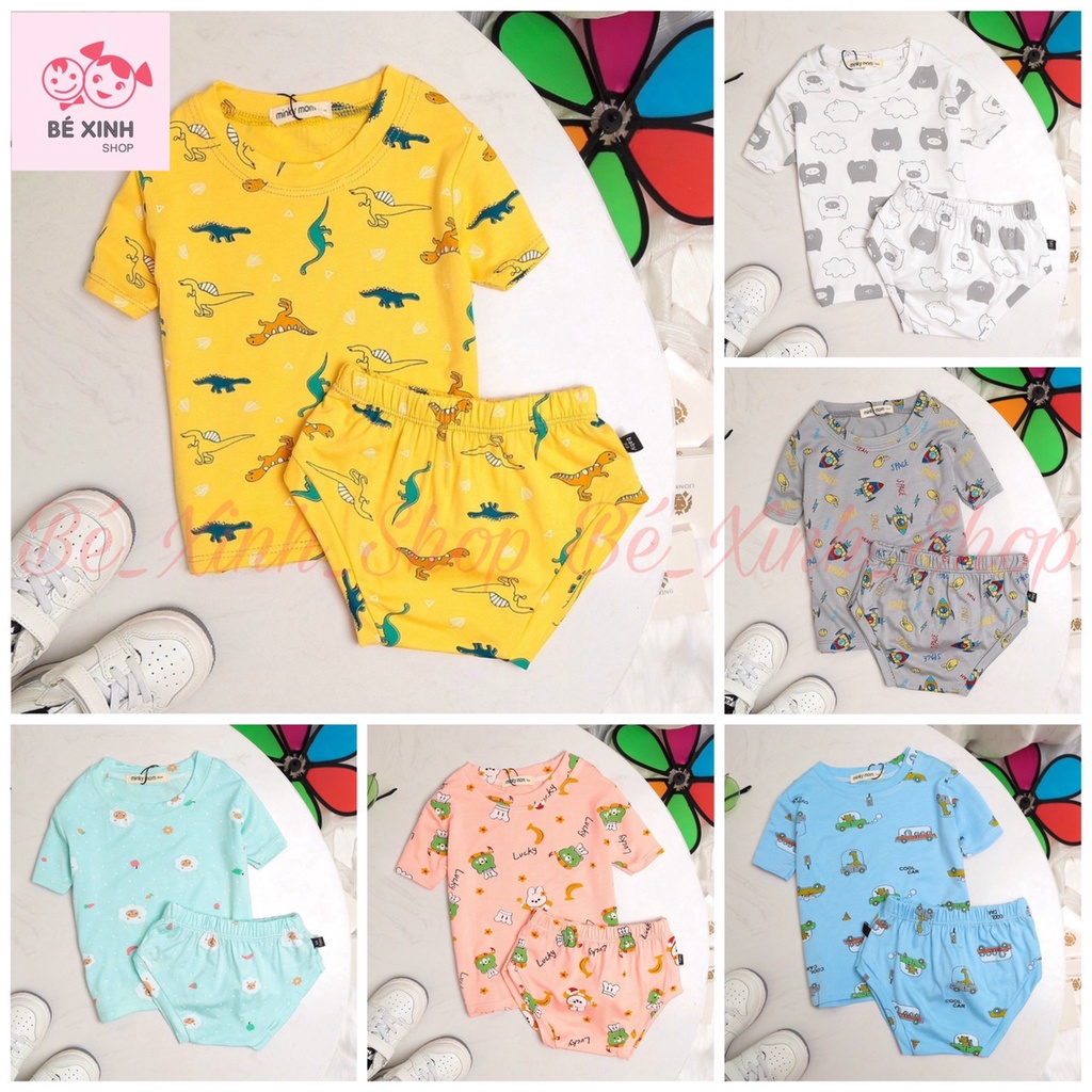 CỘC TAY BỘ CHIP Cho Bé Gái Bé Trai Minky Mom [Gì cũng rẻ] Đồ bộ cho bé trai bé gái cộc tay thun lạnh Minky Mom HỌA TIẾT