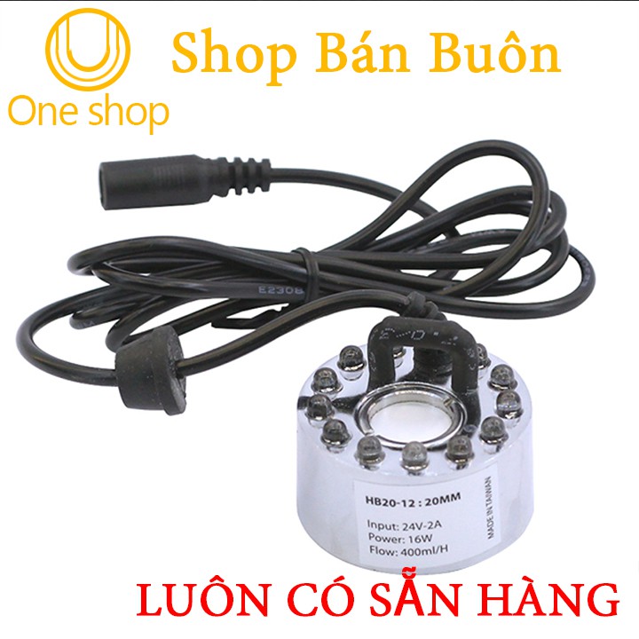 Combo Động Cơ Phun Sương HB20 Zin 16W có Đèn và Nguồn 24V-2A (Tặng Quạt Tản Nhiệt 8x8x2,5Cm 24V )