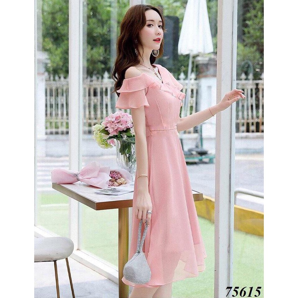 Đầm voan tầng rớt vai nhẹ nhàng thanh lịch cho quý cô thời nay / có size XXL