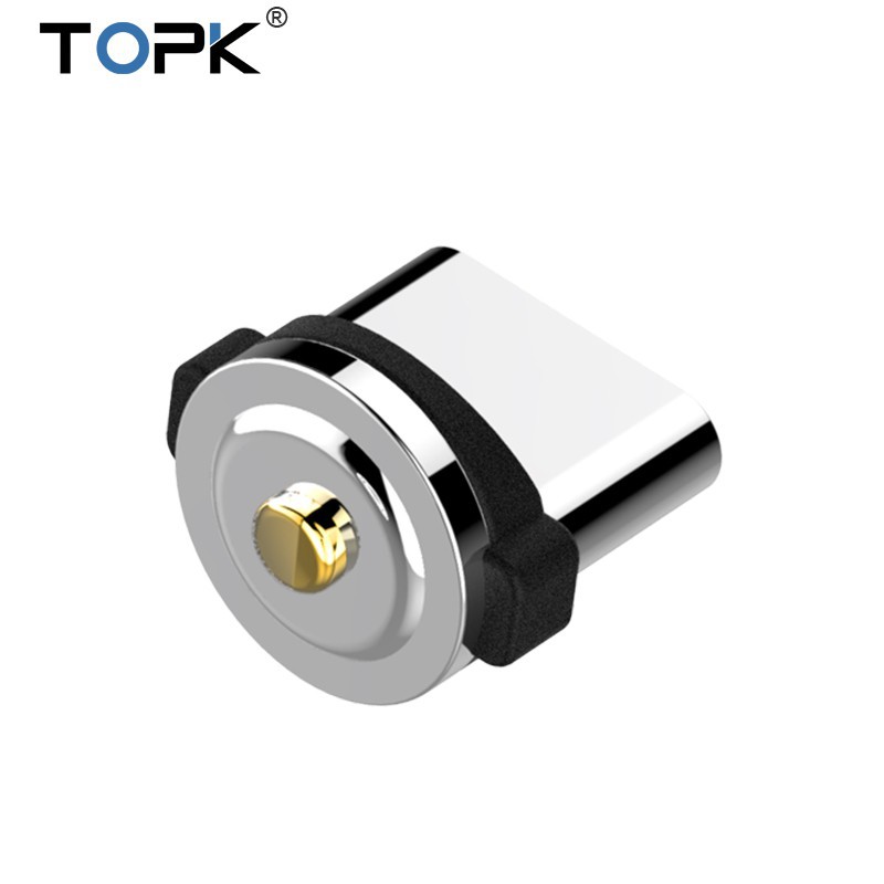 Đầu Cáp Sạc Nam Châm Tròn Tiêu Chuẩn TOPK Hỗ Trợ Cổng Micro / Type-C / 8-pin - TopLink