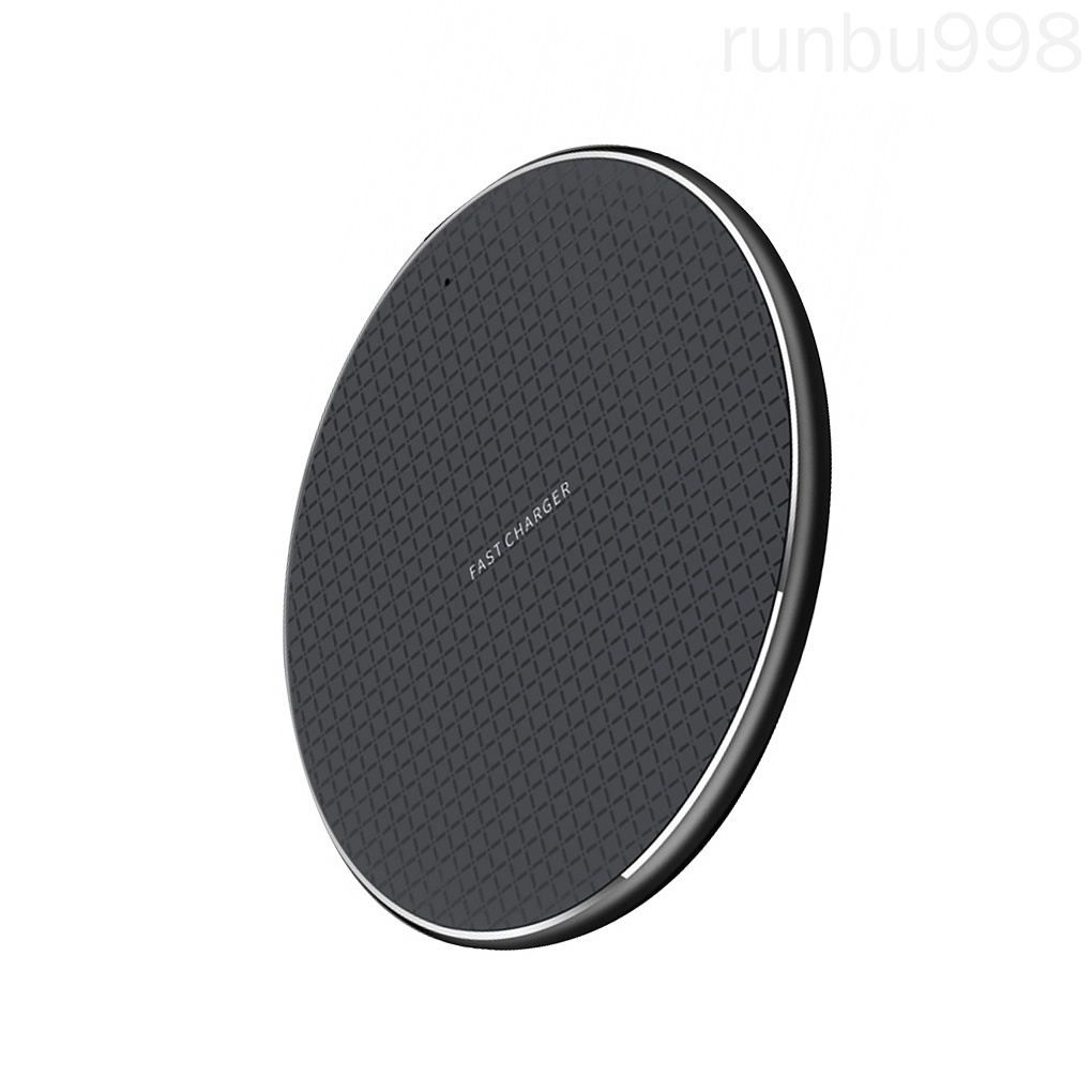 Đế sạc nhanh không dây 10w hình tròn có đèn led cho điện thoại kèm cáp