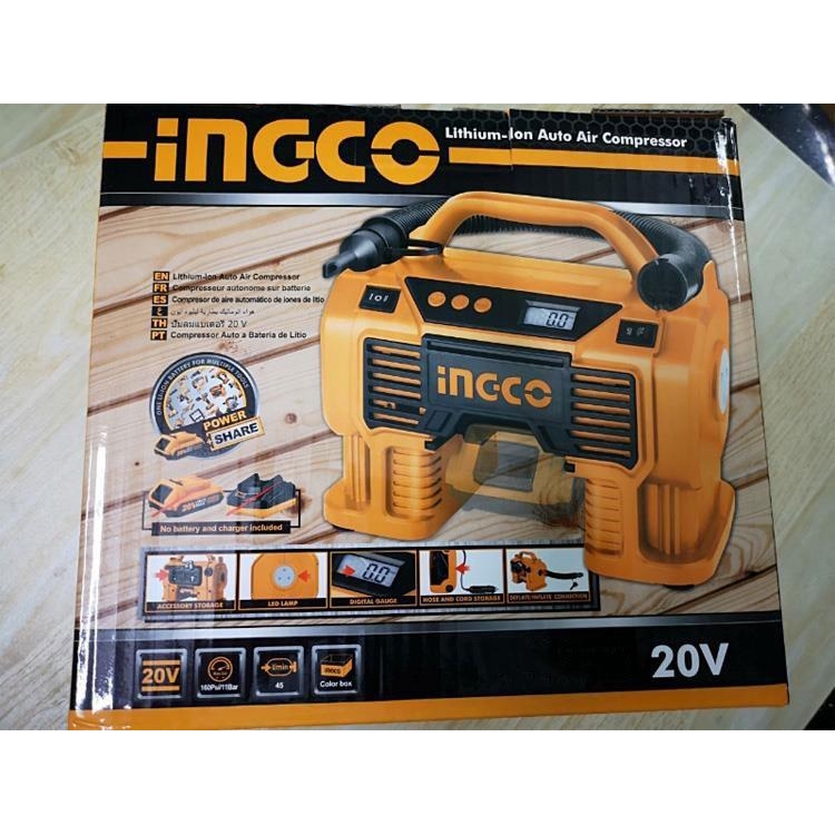 20V Máy nén khí tự động dùng pin INGCO CACLI2002