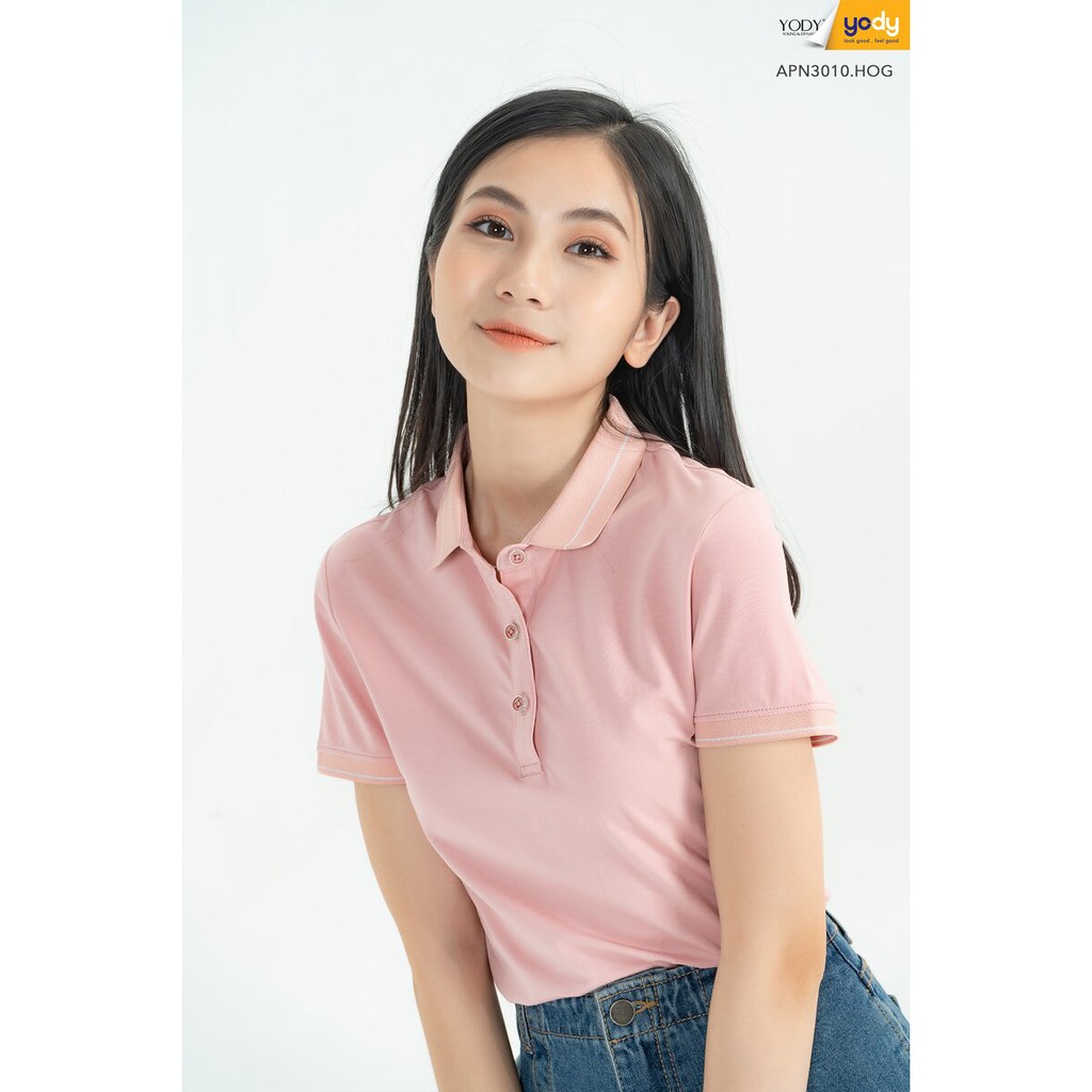 Áo polo pima nữ YODY, áo thun lạnh có cổ co dãn đàn hồi cực tốt - APN3010 | BigBuy360 - bigbuy360.vn