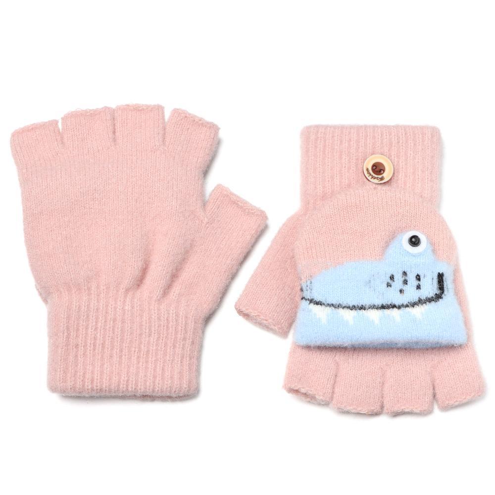 1 Đôi Găng Tay Hở Ngón Mềm Mại Giữ Ấm Cho Bé 5-12 Tuổi