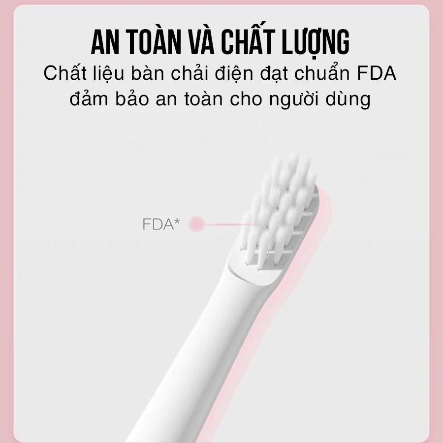 Bàn Chải Điện Xiaomi Mijia T100 Bàn Chải Đánh Răng Bảo Vệ Nướu, Pin Sạc, Kháng Nước Ipx7 Đầu Chải Siêu Mềm
