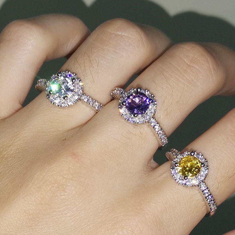 Nhẫn Đeo Tay Kim Loại Đính Đá Màu Thanh Lịch Cho Nữ