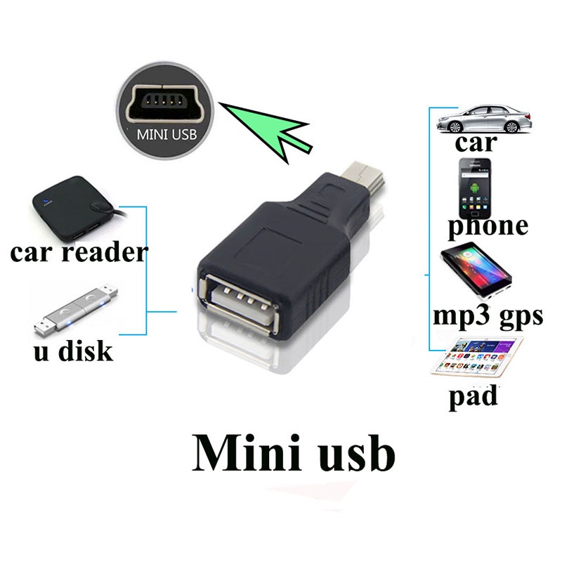 Đầu chuyển đổi cổng usb 2.0 type a sang đầu cắm 5 pin mini usb type b otg chuyên dụng