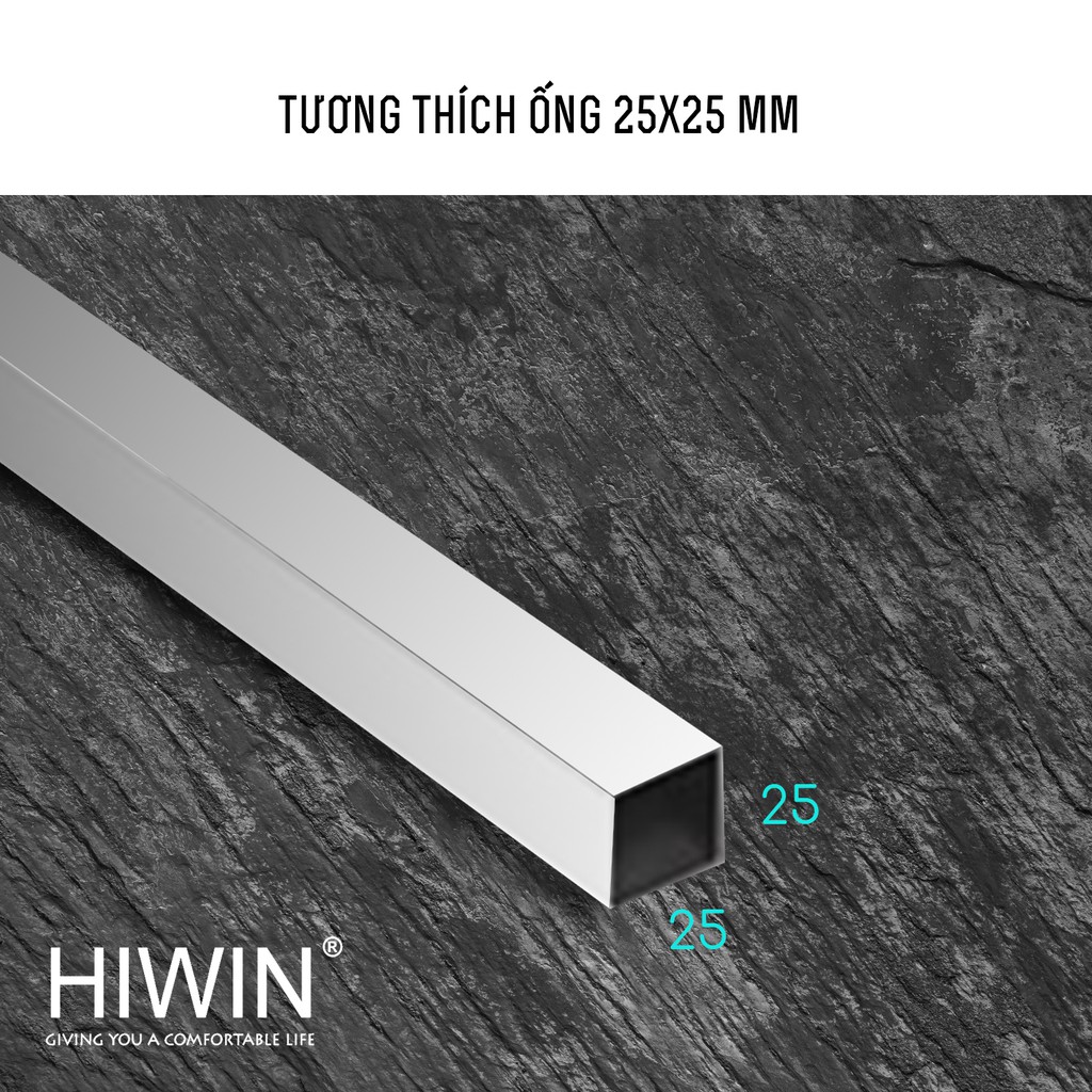 Bát tường cabin tắm inox 304 chống gỉ mặt gương dùng cho ống 25*25 Hiwin SB-610T