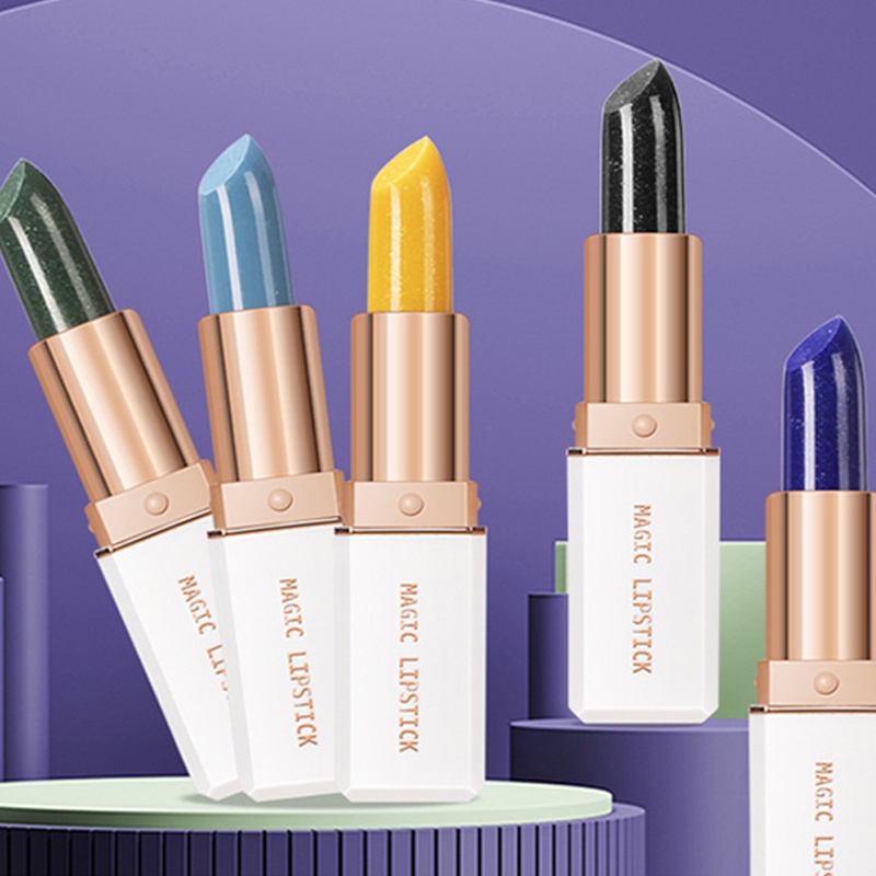 Son Dưỡng Môi 6 Màu Sắc Tùy Chọn Thay Đổi Theo Nhiệt Độ / Hoa Hồng Xanh Dương / Lâu Trôi Chống Thấm Nước