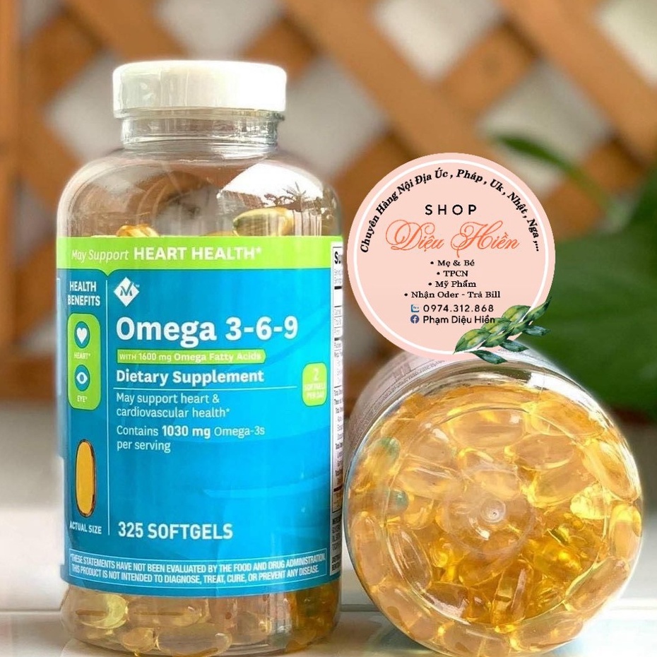 Omega 3 6 9 Member’s Mark Supports Heart Health Của Mỹ Hộp 325 Viên