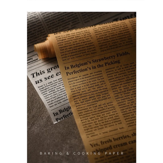 Cuộn Giấy Nến Lót Nướng Bánh Hình Tờ Báo Phong Cách Vintage - Dumi Shop