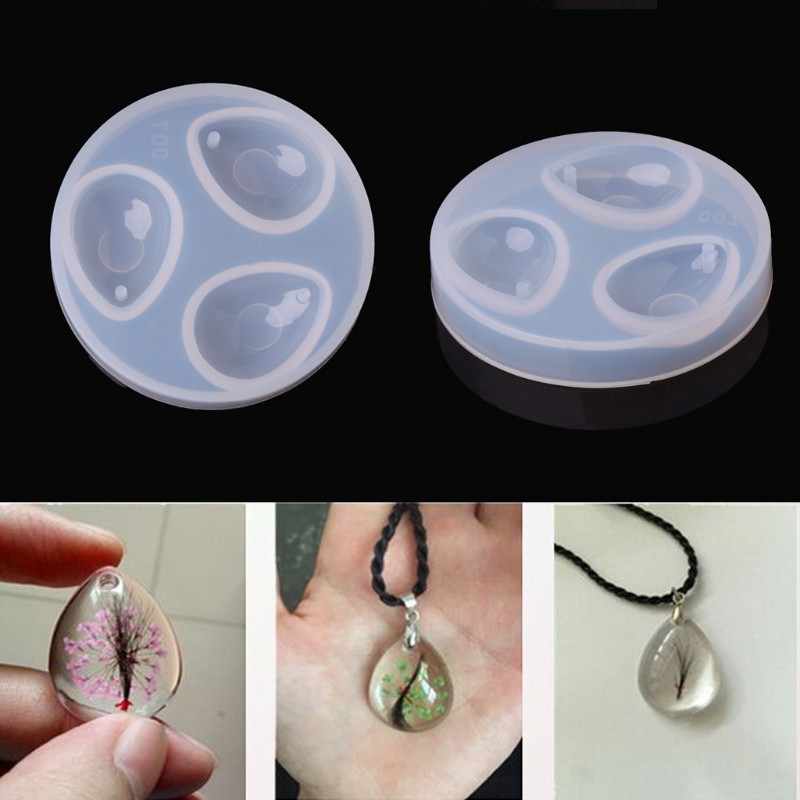 RUN❤DIY Silicone Pendant Water Drop Gem Mold Resin Casing Craft Making Tool Jewelry