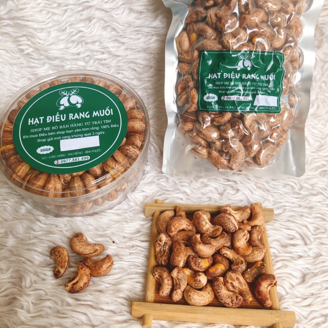 500GRAM ĐIỀU RANG MUỐI NGUYÊN LỤA (450-500hạt/kg) LOẠI 2