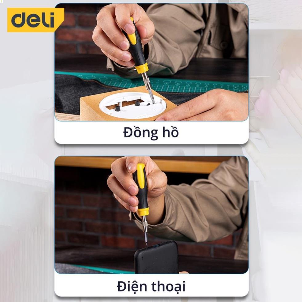 Bộ Tua Vít Sửa Chữa Đa Chức Năng Deli 20 Đầu Vít Cao Cấp - Chất Liệu Siêu Bền, Thiết Kế Gọn Nhẹ Tinh Tế - DL1021D .