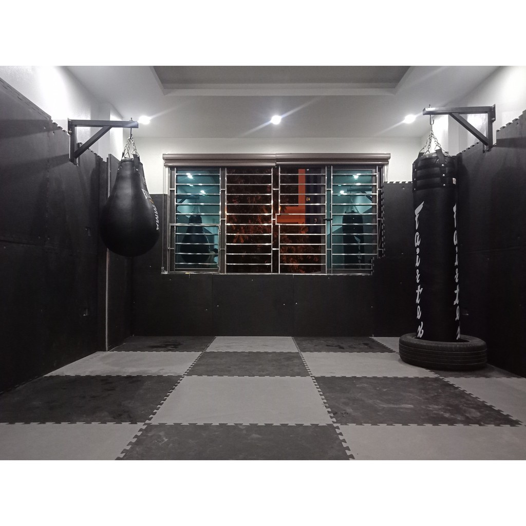 Thảm xốp phòng tập võ thuật , thể dục , thể thao , boxing , gym 1mx1m màu ghi đen (1 tấm)