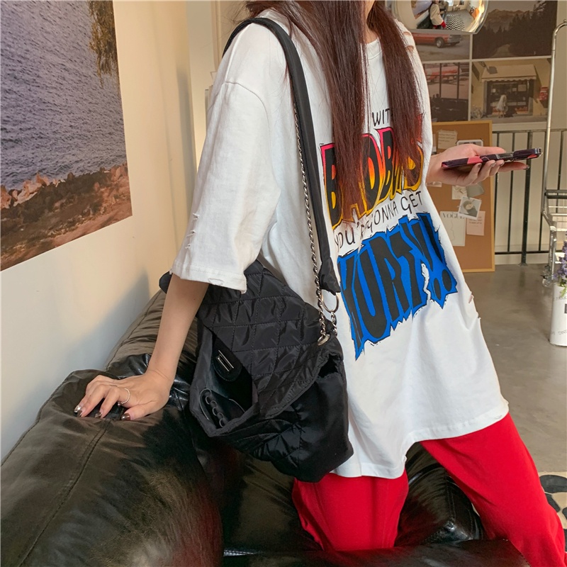 SUXI Áo Thun Tay Ngắn Dáng Rộng In Chữ Thời Trang Mùa Hè Dễ Phối Đồ Cho Nữ