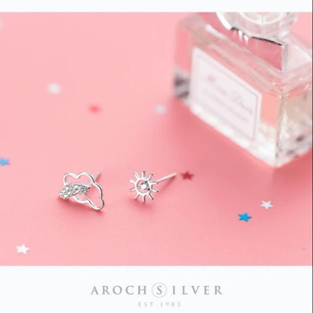 2 đôi Stub earing mặt trời- mây