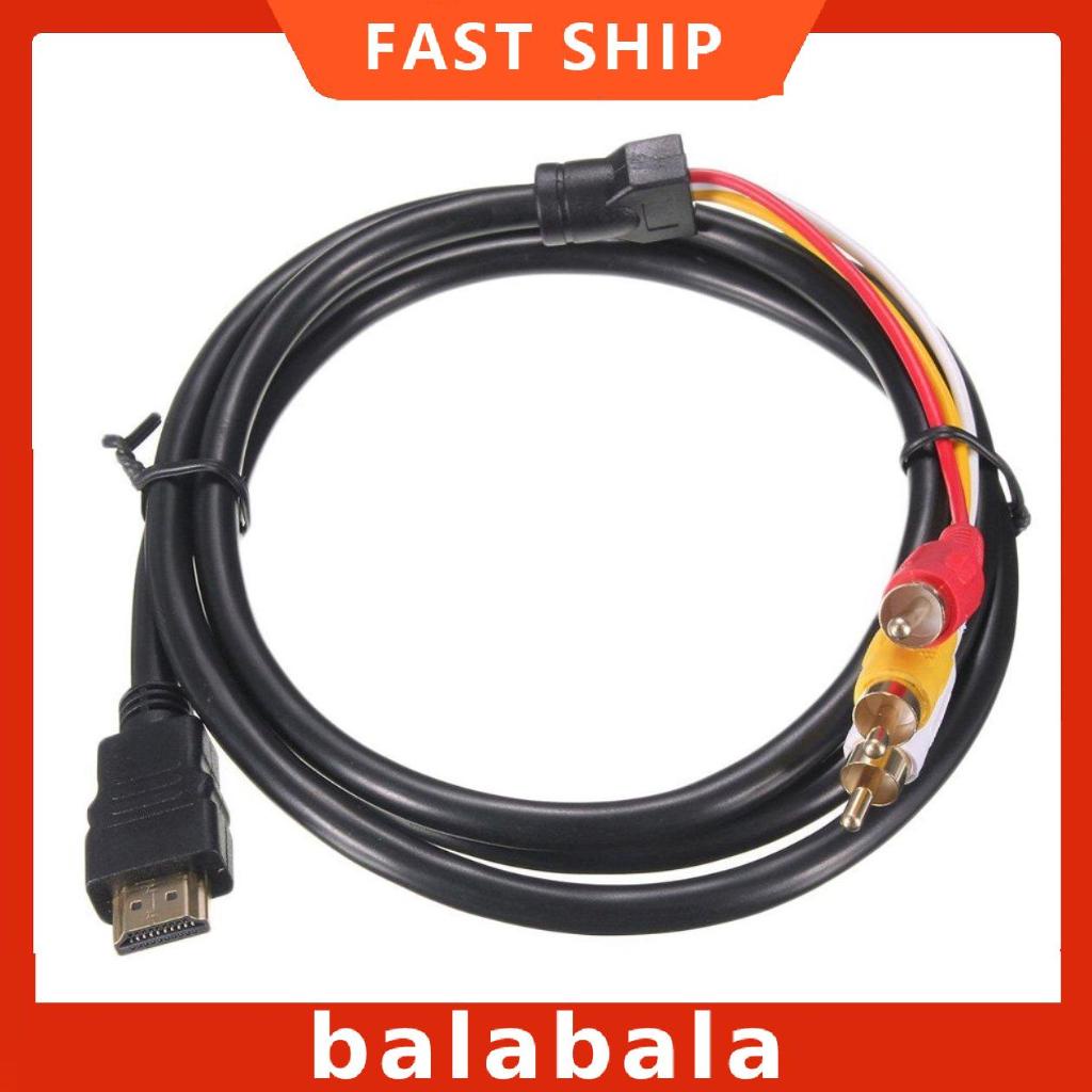 [BL]1080P HDTV HDMI-compatible Male To 3 RCA Audio Video AV Cable Cord Adapter