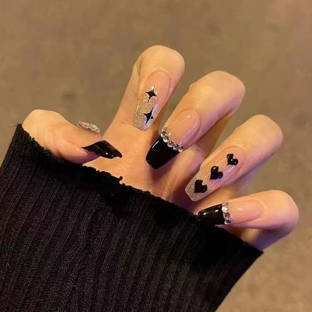 Móng tay giả đính đá /Kèm keo/ nail xinh [WR1-100]