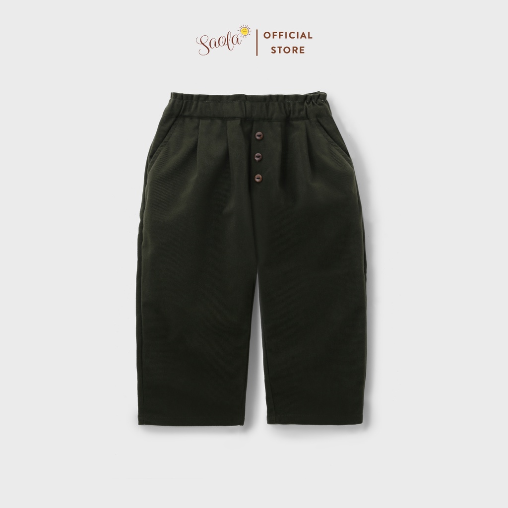 Quần Baggy Chất Liệu Nhung Tăm Cao Cấp Phong Cách Ulzzang Cho Bé Gái - ULA PANTS - PCD001 &amp; PCD002 - SAOLA KIDS CLOTHING